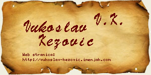 Vukoslav Kezović vizit kartica